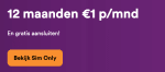 alle 2-jaars abonnementen de eerste 12 maanden voor €1 bij Simpel