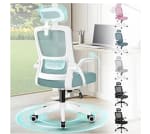Alfordson silla escritorio ergonómica con reposabrazos abatibles cian por 53,19€