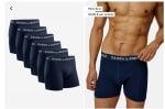 Lot de 6 Boxers Classic Trunks DANISH ENDURANCE en Bleu Foncé à 59,95€