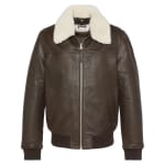 Veste en cuir marron Schott Flight pour homme à 199,99€
