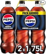 2 botellas Pepsi zero Refresco cola cero azúcar y cero calorías 1.75 litros por 2,11€
