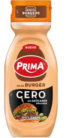 Prima Salsa Burger Cero, sin azúcares añadidos, 260 g por 0.95€