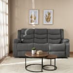 Sofá 3 Cuerpos Reclinable Tradicional Norman Terciopelo Gris $358.990 Mundo Lider, cl