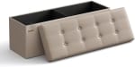 SONGMICS Puff Almacenaje 38 x 110 x 38 cm Soporta hasta 300 kg por 22.65€