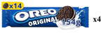 4 x OREO Original galletas rellenas sabor vainilla, 14 galletas 154g por 3.05€