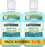 Listerine Mentol Sabor Suave (2 x 1 L), enjuague bucal flúor y 0% alcohol por 8.12€