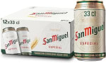 San Miguel Especial Lager, Pack 12 Latas x 33cl, Cerveza Premium Española por 5.12€