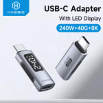 Adaptador Hagibis USB-C con pantalla LED (240W, USB4) por $17 en AliExpress