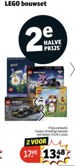 Alle Lego de 2de voor de halve prijs bij Kruidvat