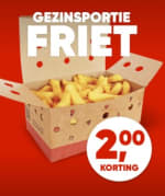 €2 korting op gezinsportie friet bij Kwalitaria