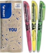 Pilot Frixion Light Erasable Highlighter - Yellow/Pink/Green, Pack of 3