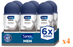 4 Packs de 6 x 50ml de Desodorante Roll-On Antitranspirante Sanex Men Invisible 29.3€