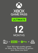 12 Month Xbox Game Pass Ultimate Xbox One/Xbox Series X|S/PC (Europe & UK) Key | 3 Mo