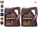 Lot de 2 bidon de 5L d'huile moteur Mannol Energy 5W-30 à 51,22€