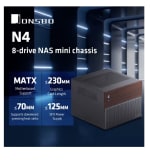 Jonsbo Chasis NAS M ATX N4 Negro 8 Bahías Panel Nogal por 96,99€