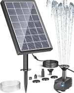 Biling Solar Water Fountain for Small Garden Water Feature with 6 Nozzles | 3.5W Sola
