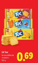 Lu TUC in diverse smaken voor €0,69 bij de Lidl