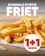 1+1 gratis op normale portie friet bij Kwalitaria