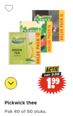 Alle Pickwick thee voor €1,99 bij Dirk