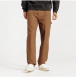 Pantalon charpentier loose matière canvas - Camel à 15€