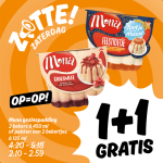 1+1 gratis op Mona pudding bij poiesz-supermarkten.