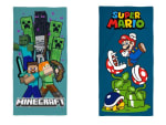 Serviette de plage enfant Super Mario ou Minecraft à 8,99€