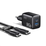 INIU Cargador USB C, 30W PD GAN Cargador Carga Rápida y Cable 60W por 10.99€