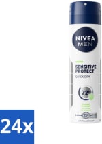 24 x NIVEA MEN Deodorant Spray Sensitive Protect voor €58,25 bij Bol