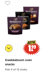 Kwekkeboom Oven & airfryer snacks voor €1,99 per zak bij Dirk
