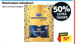 50% korting op een Wasstraatpas cadeaukaart bij Kruidvat