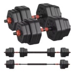 Songmics juego de mancuernas con barra de conexión 30 kg hexagonal negro por 34,21€
