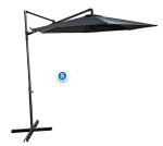 Parasol excentré rond Sélection d'Experts - diamètre 267cm, Anthracite à 27€
