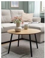 Mesa de centro NYBO Ø70 color roble cálido/negro por 25€