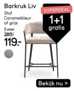 1+1 gratis op barkruk Liv bij Leen Bakker