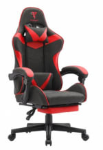 Tempest Shake Silla Gaming con Reposapiés y Masaje Negra/Roja Tela Transpirable