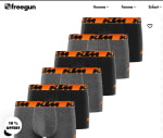 Lot de 6 Boxers Coton homme Ktm Uni | FREEGUN à 25,90€