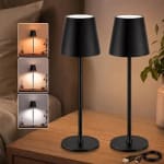 PACK AHORRO 2 Lámparas LED de Mesita de Noche Color Negro por 15.95€