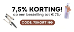 7,5% korting op bestelling tot €75 bij Haarpro