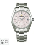 Grand Seiko Heritage Shunbun Cherry Blossom Titanium Spring Drive Watch + Code