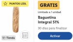 Gratis Pan Baguetina Integral en Lidl