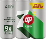 7UP Zero Refresco con sabor a lima-limón, sin azúcar pack 9 latas x 330 ml. por 2.83€