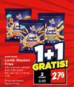 1+1 gratis op Lamb Weston Fries bij Vomar