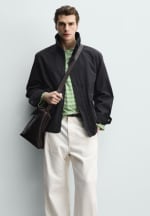 Veste Parka Zara 100% Coton, Marine foncé à 15,99€