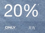 20% korting op alle jeans bij Only