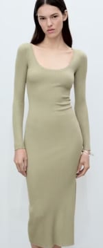 Vestido midi punto canalé por 11.99€