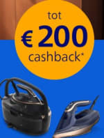 Tot €200 cashback op Philips strijkijzers en stoomgeneratoren