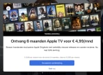 Apple TV voor 6 maanden 4,99 euro per maand (50% korting)