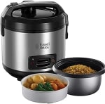 Russell Hobbs Vaporera y arrocera grande antiadherente, tapa cristal, 500W por 29.99€