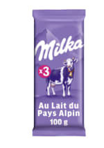 Lot de 3 tablettes de 100g de Chocolat Lait MILKA à 4,59€