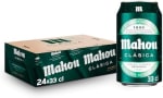 Mahou Clásica, Pack 24 Latas x 33cl, Cerveza Dorada Lager por 10€